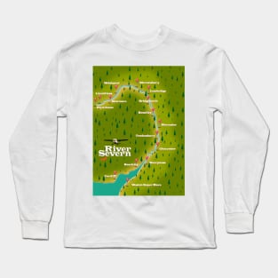 River Severn map Long Sleeve T-Shirt